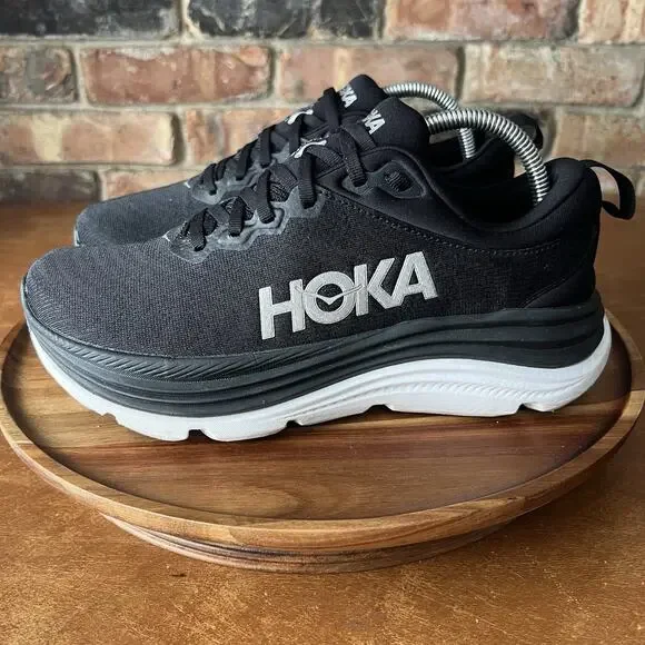 Hoka One One Gaviota 5 Men's 8 D Road Running Cushion Black White Sneaker Shoes